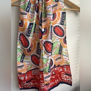 EUC Vintage ECHO Japanese 100% silk scarf citrus palette